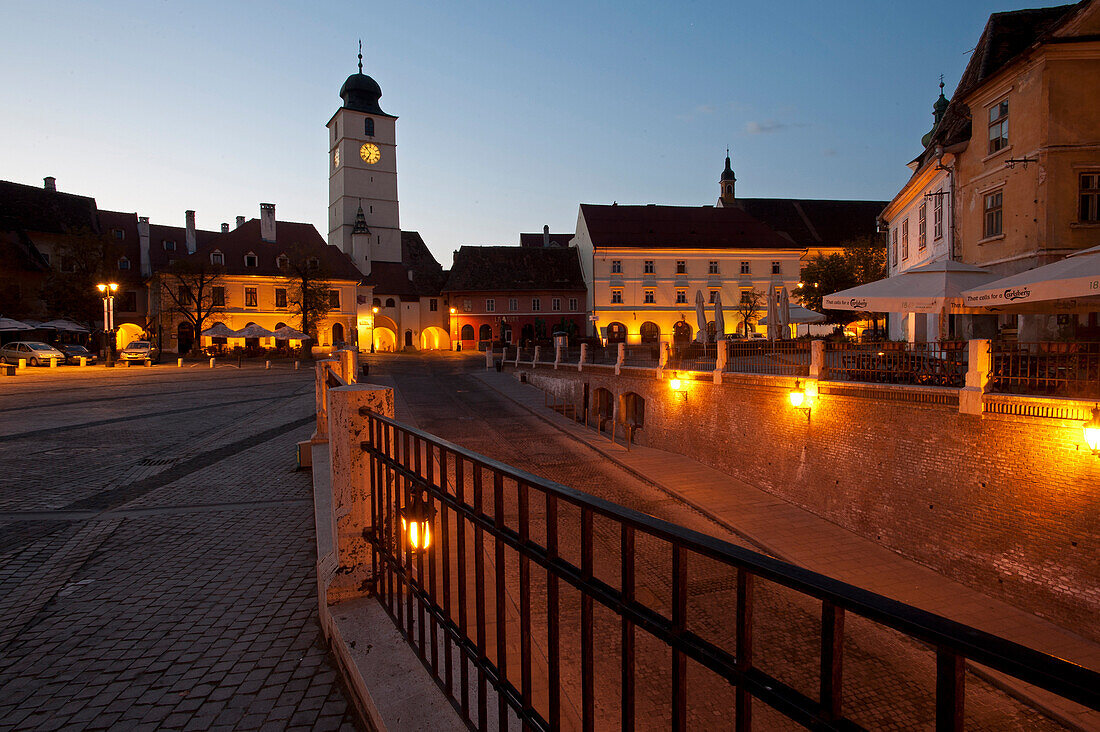 Der Piata Huet in der Altstadt, Sibiu, Transylvanien, Rumänien