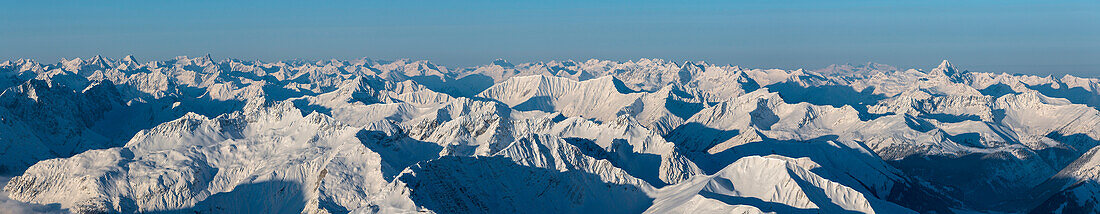 View from mount Zugspitze, Upper Bavaria, Bavaria, Germany