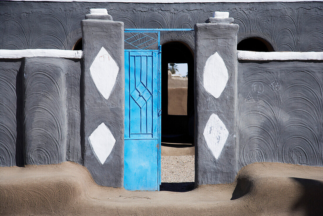 A light blue gate, Dongola, Northern, Sudan