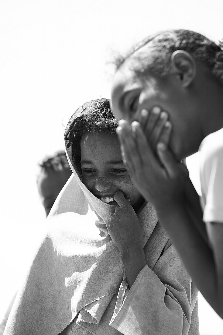 Girls smiling, Dongola, Northern, Sudan