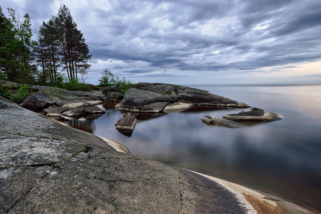 White Nights, Shore of lake Onega, The Republic of Karelia, Russia