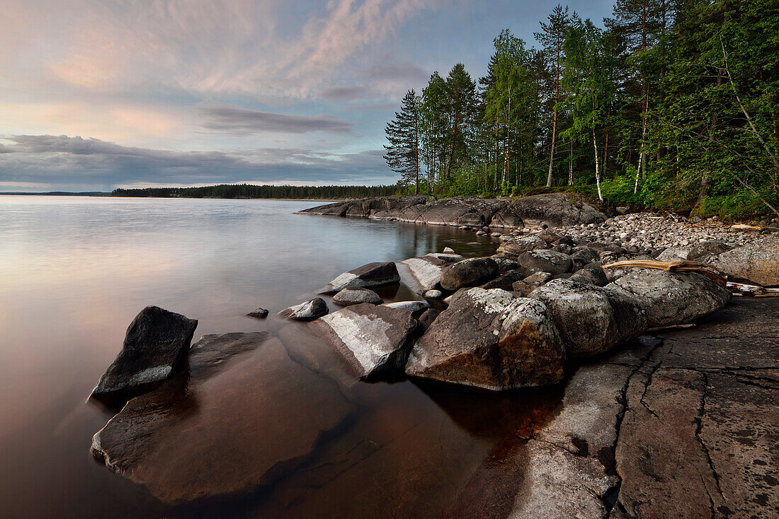 White Nights at lake Onega, The Republic of Karelia, Russia
