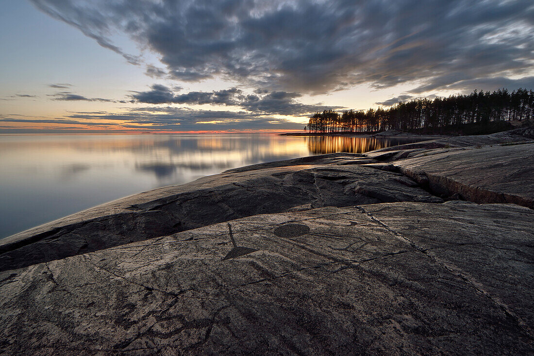 White Nights, Petroglyphs on the eastern shore of Lake Onega, The Republic of Karelia, Russia