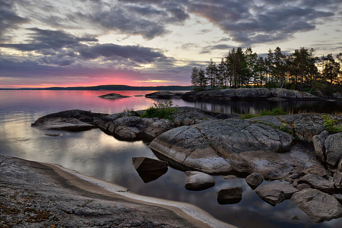 Dawn at lake Onega, The Republic of Karelia, Russia