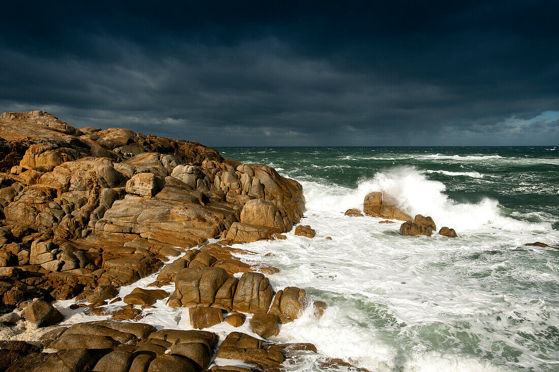 Storm battering coast at Point Hicks, Croajingolong National Park, Victoria, Australia