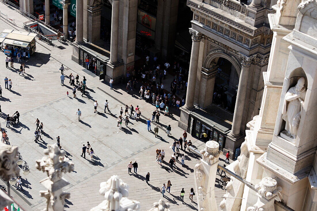 Blick auf Piazza del Duomo, Mailand, Lombardei, Italien