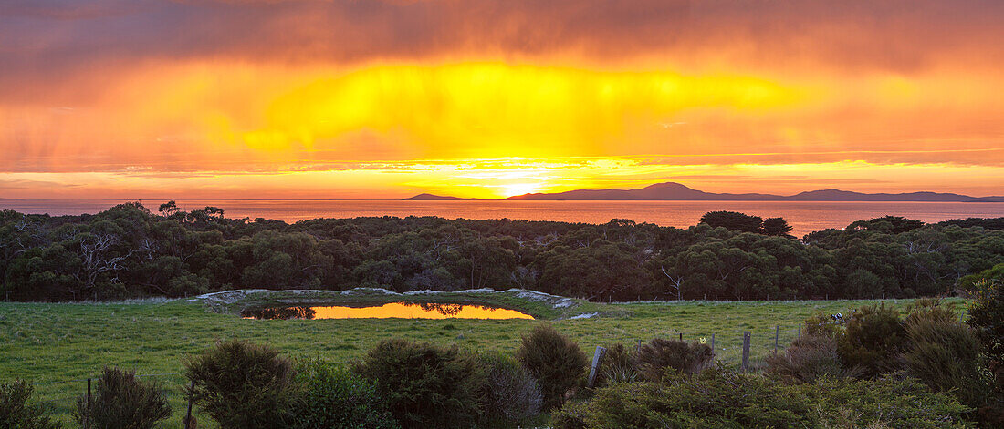 Sunrise and with rain clouds, Wilsons Promontory, Victoria, Australia