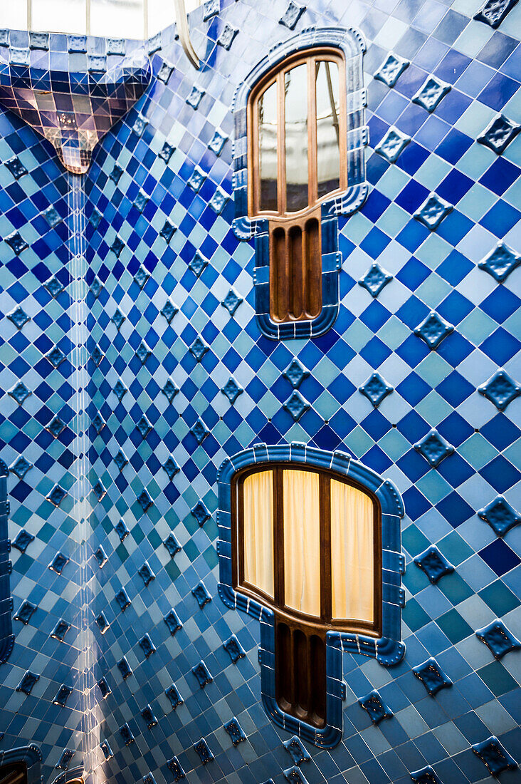 Staircase,Casa Batllo,architect Antoni Gaudi,Passeig de Gracia,Barcelona,Spain