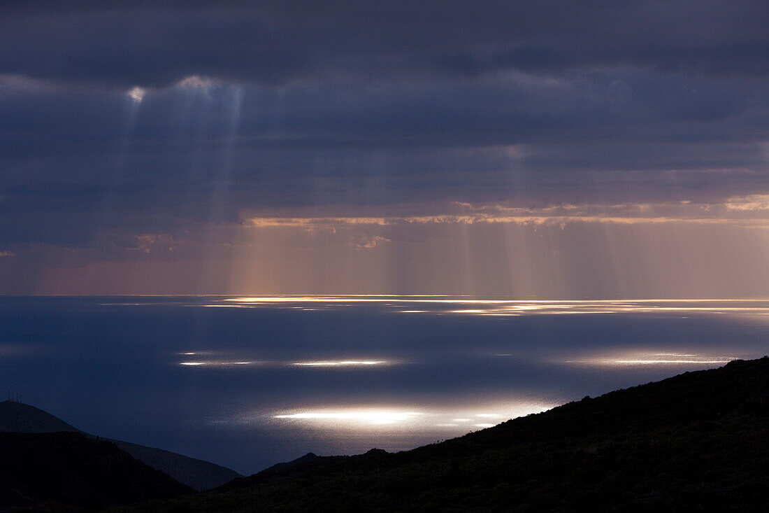 Sun Beams burst through Clouds, Tenerife, Canary Islands, Spain