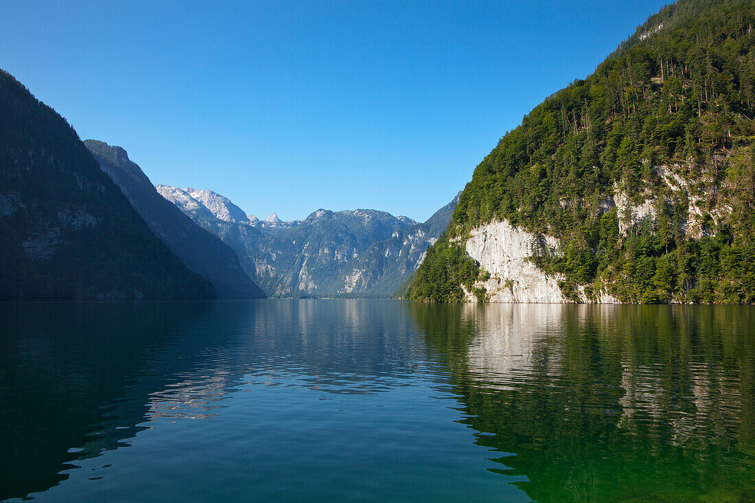 Malerwinkel, Königssee, Berchtesgadener Land, Nationalpark Berchtesgaden, Oberbayern, Bayern, Deutschland