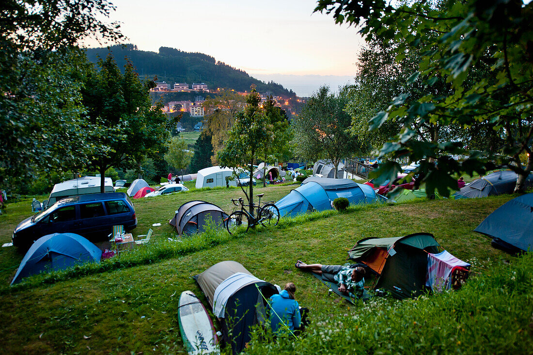 Two Men At Campsite In Basque Country, Spain