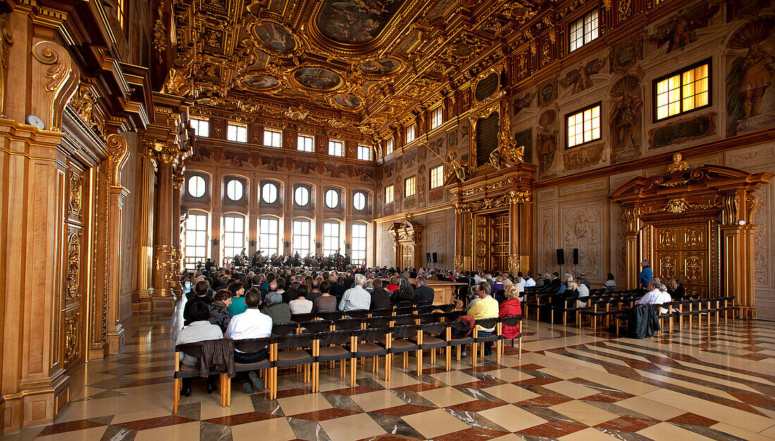 The Golden Hall in the city hall, Augsburg, Swabia, Bavaria, Germany