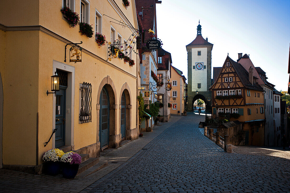 The historic city centre, Rothenburg ob der Tauber, Middle Franconia, Franken, Germany