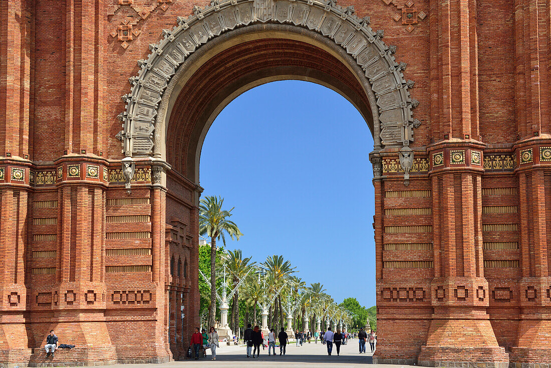 Arc de Triomf, Triumpfbogen, Architekt Josep Vilaseca i Casanovas, Orientalisierende Architektur, Barcelona, Katalonien, Spanien