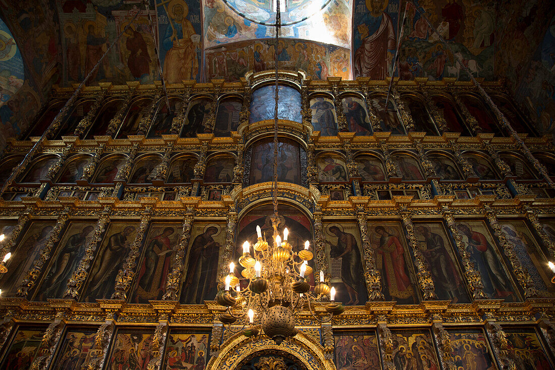 Interior of the Church of St. Elijah the Prophet, Yaroslavl, Russia, Europe