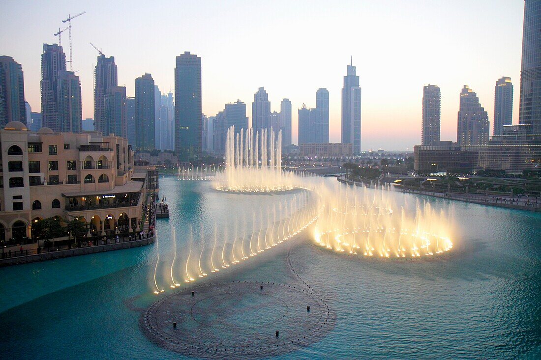 United Arab Emirates, U A E, UAE, Middle East, Dubai, Downtown Dubai, Burj Dubai, Dubai Mall, Burj Khalifa Lake, The Dubai Fountain, performance, The Residences West East Tower 1 2 3, skyscraper