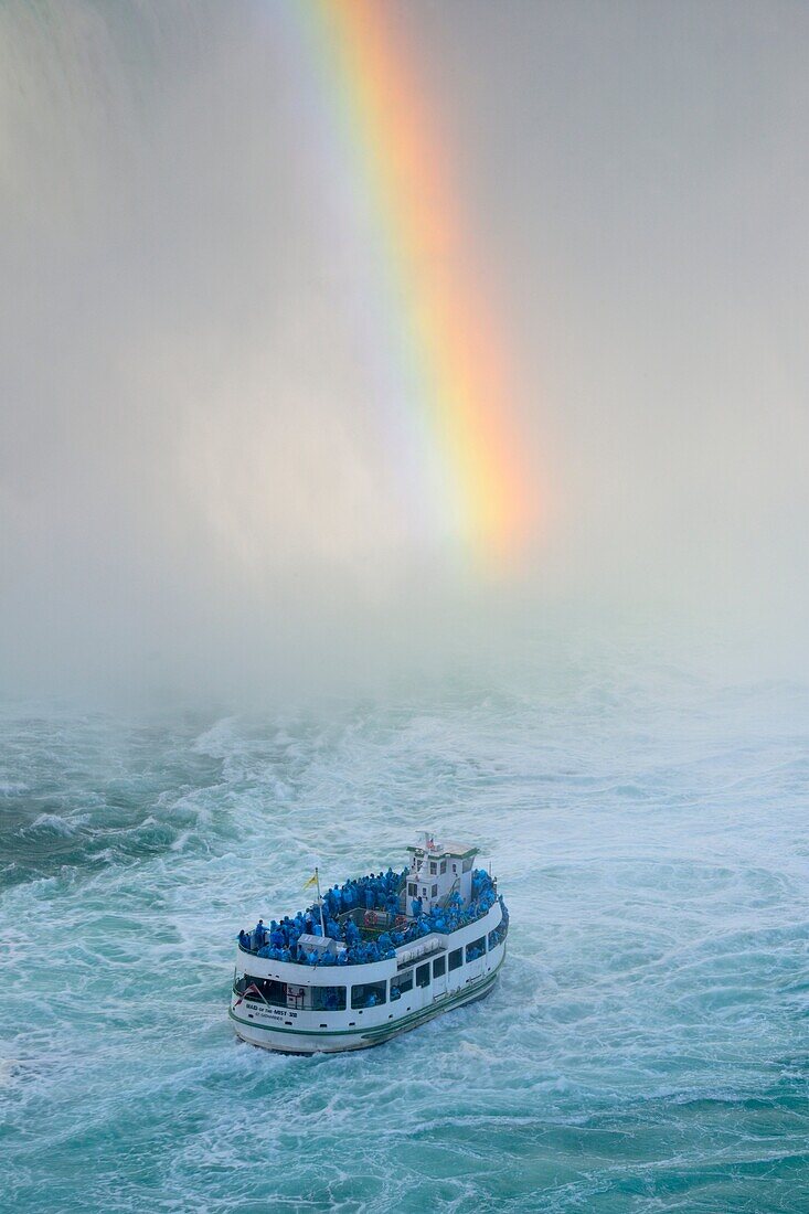 Maid of the Mist tour boat on the Niagara River, Niagara Falls, Ontario, Canada