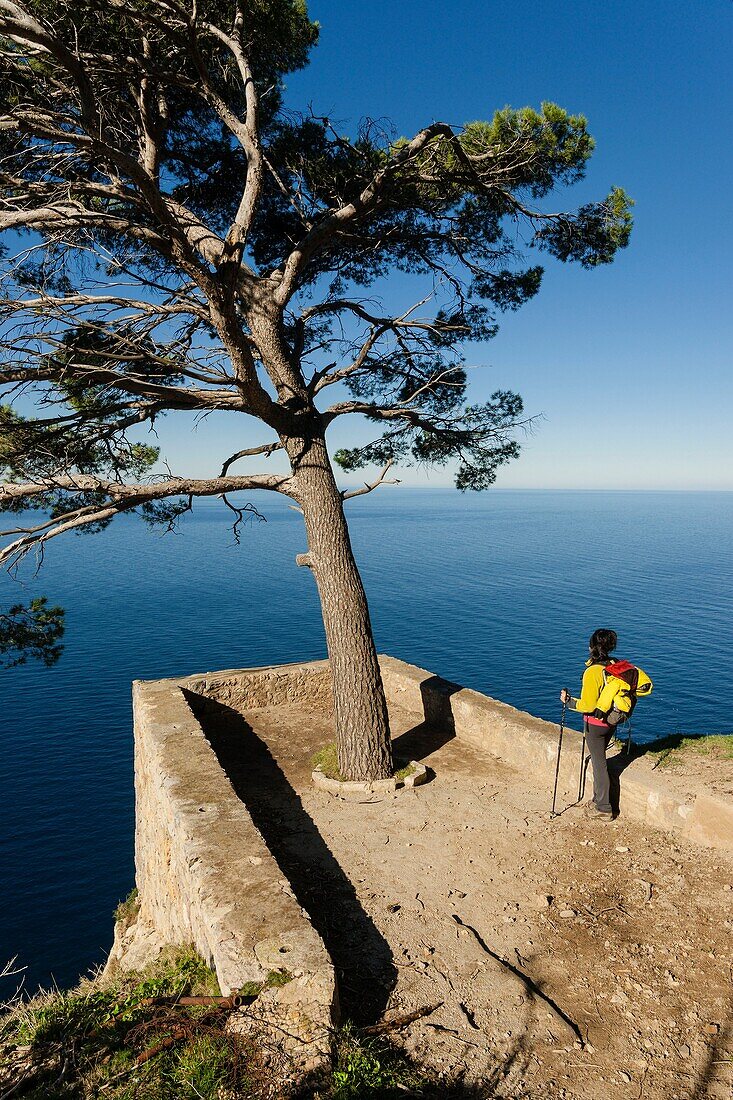 Aussichtspunkt Des Pi, Aussichtspunkt Niu des Corb, Valldemossa, Tramuntana, mallorca, Balearen, Spanien, Europa