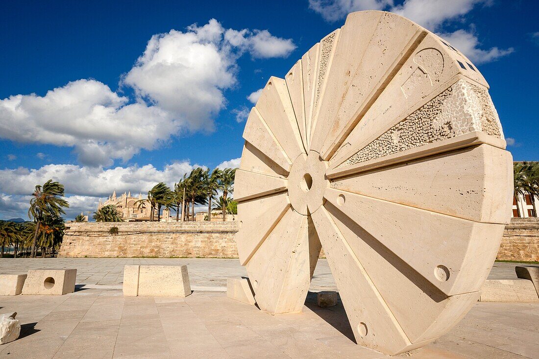 Skulptur von Josep Guinovart, Parc de la Mar, Palma, Mallorca Balearen Spanien