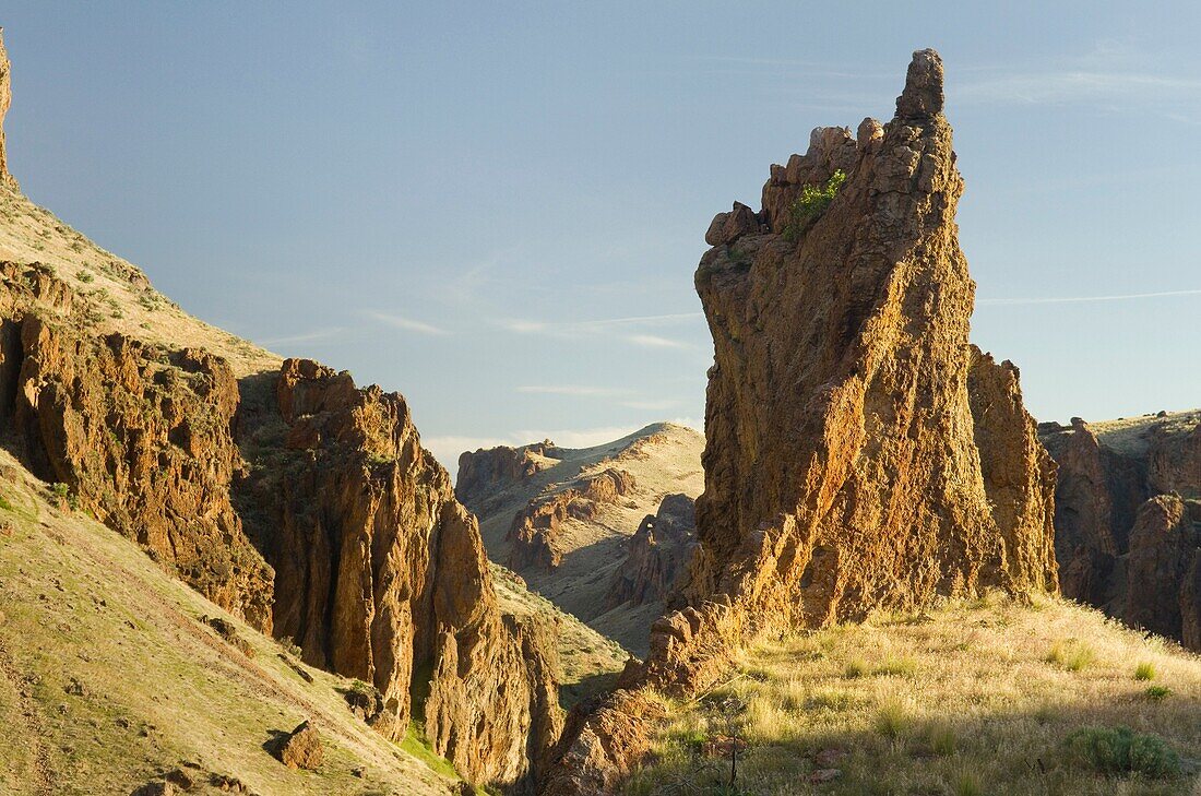 First light on the volcanic spires of Succor Creek State Park in the Owyhee Uplands of SE Oregon