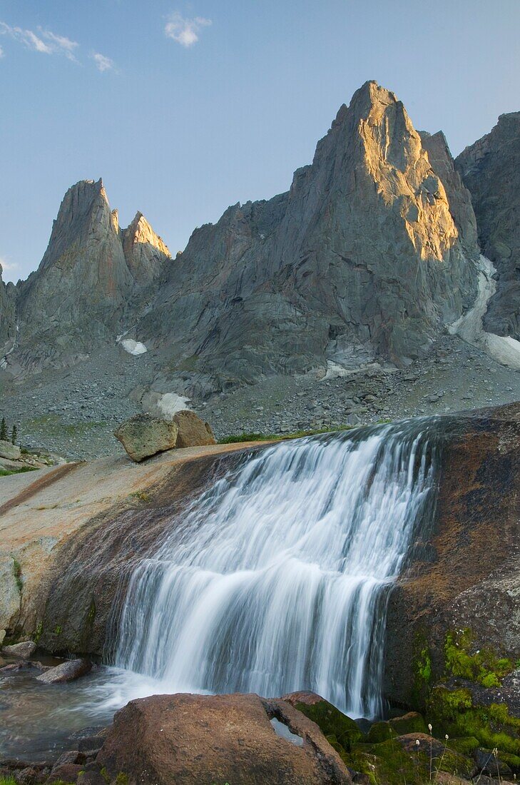 Waterfall in Cirque of the Towers, Popo Agie Wilderness, Wind River Range Wyoming