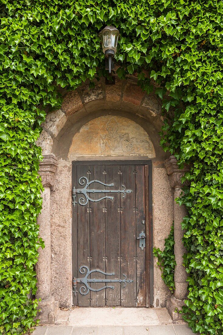 Detail of a door of 12th century Borby church, Eckernfoerde, Schleswig-Holstein, Germany, Europe