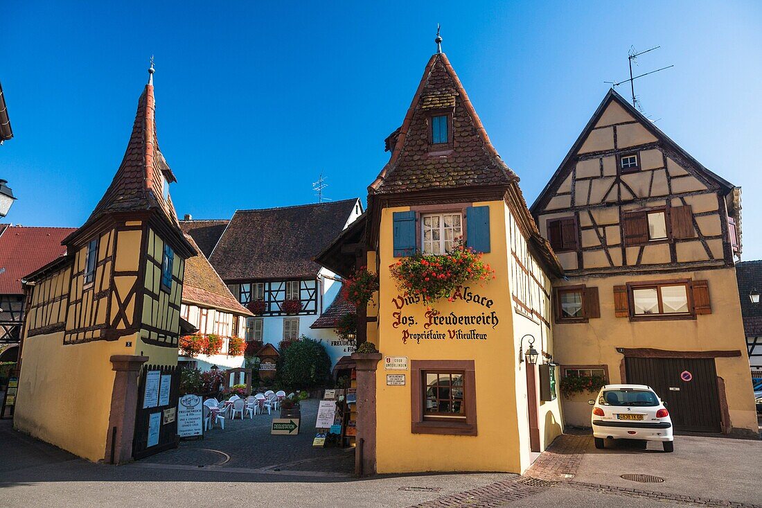 Picturesque winery in Eguisheim, Alsace, France, Europe