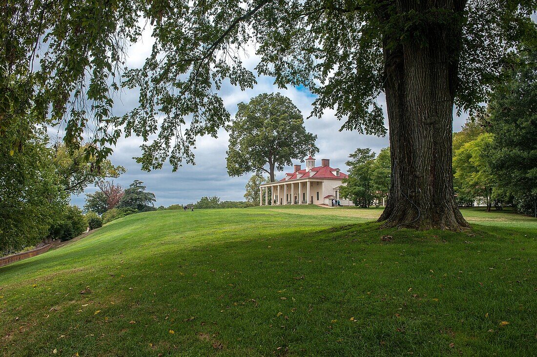 Tour group and historic Mt Vernon