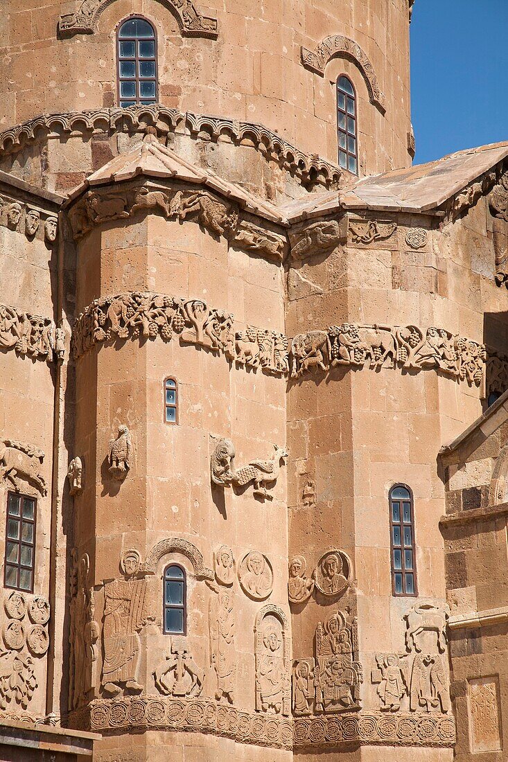 details, church of the holy cross, armenian cathedral, akdamar island, lake van, south-eastern anatolia, turkey, asia