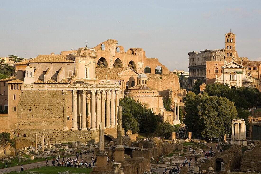 europe, italy, lazio, rome, roman forum, panoramic view