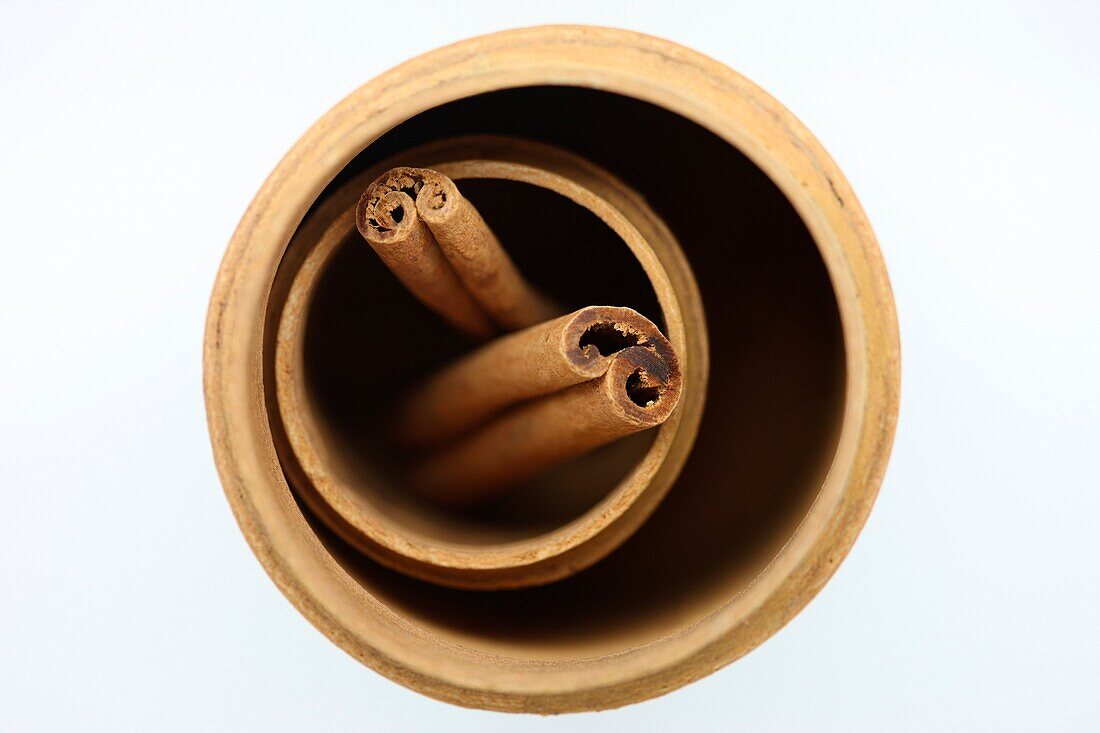 cinnamon sticks within cinnamon pots