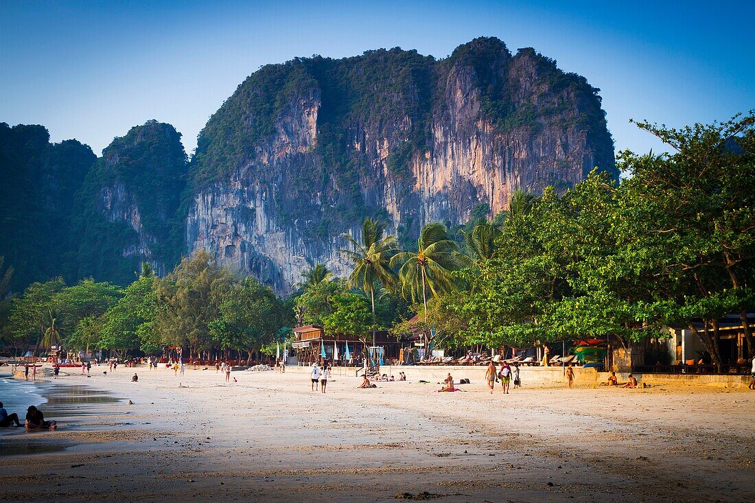 Railay West Beach and cliffs  Railay  Krabi province, Thailand