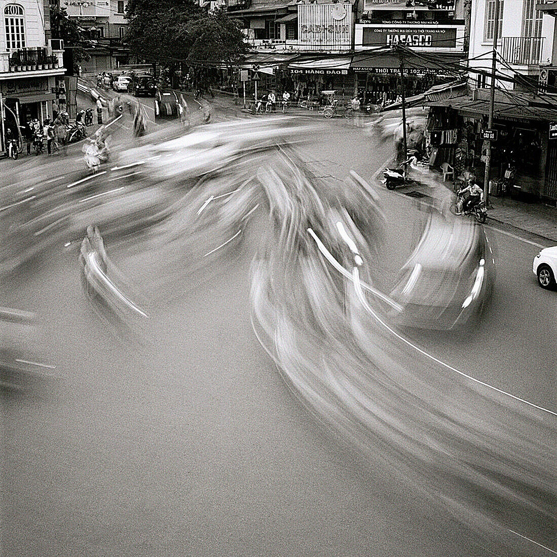 A street scene in Hanoi in Vietnam