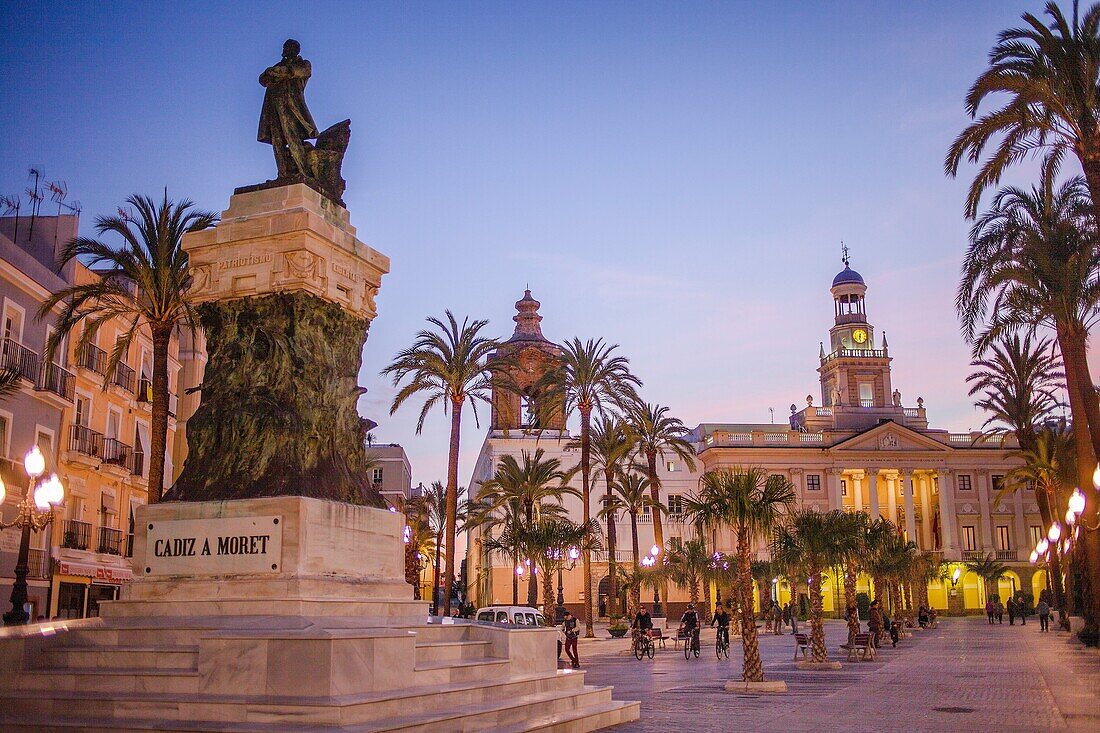 The Town hall in the San Juan de Dios square Cádiz, Andalusia, Spain