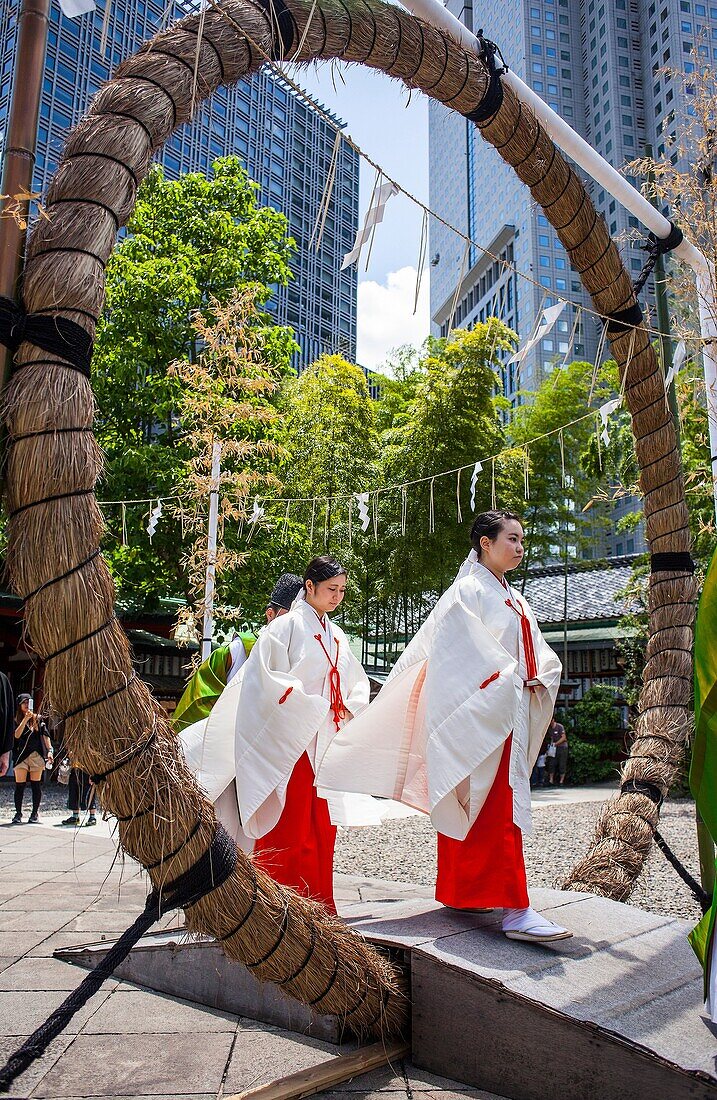 Reisai Hohei ceremony during Sanno Matsuri, in HieJinja shrine, Nagata-cho Tokyo city, Japan, Asia