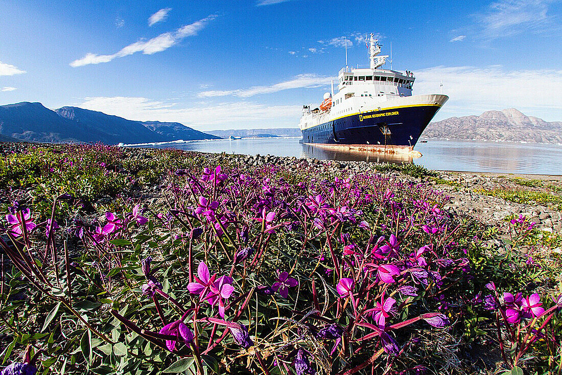 The Lindblad Expeditions ship National Geographic Explorer in Heckla Haven, Northeast Greenland