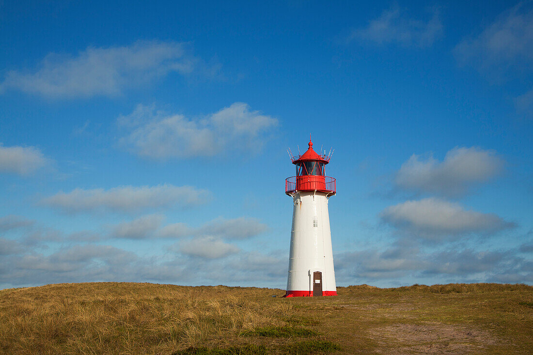Leuchtturm List West, Halbinsel Ellenbogen, Insel Sylt, Nordsee, Nordfriesland, Schleswig-Holstein, Deutschland