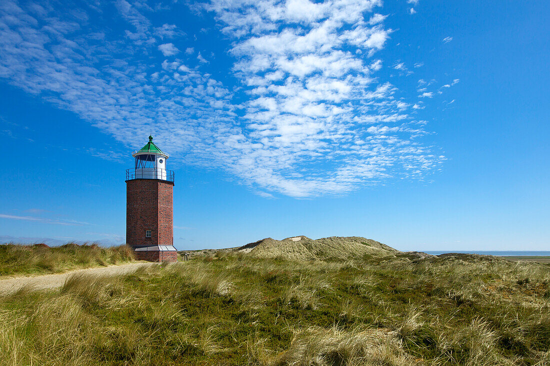 Alter Leuchtturm Rotes Kliff, bei Kampen, Insel Sylt, Nordsee, Nordfriesland, Schleswig-Holstein, Deutschland