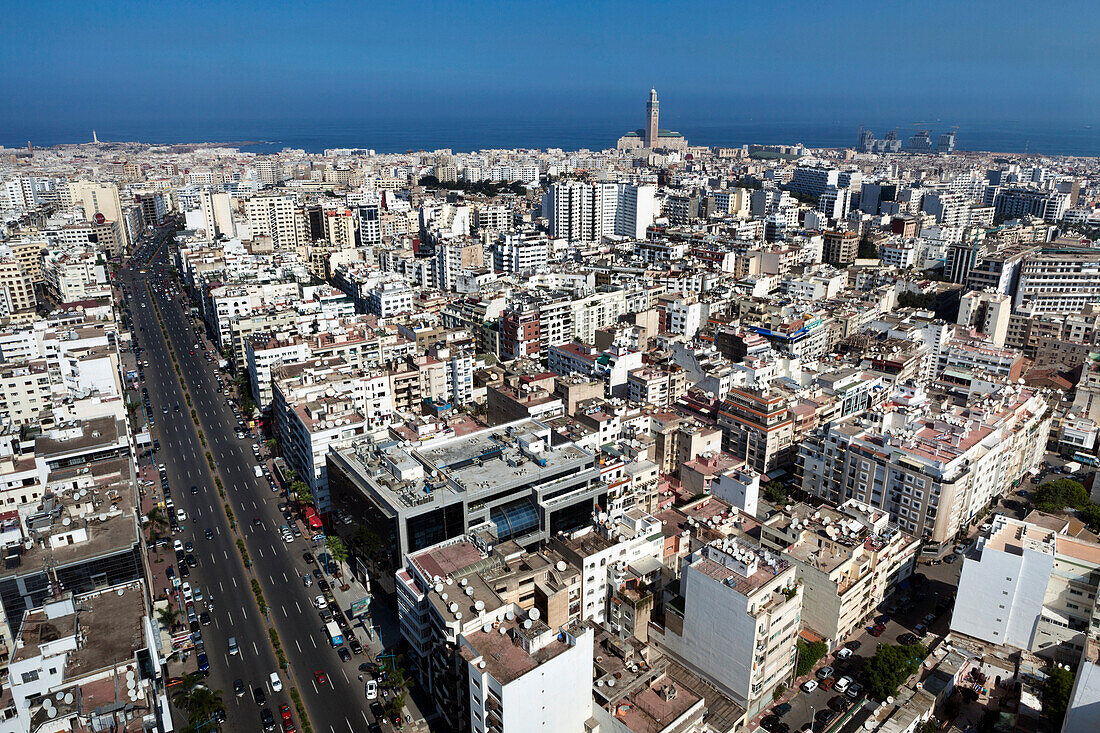 Panorama von Casablanca vom Kenzi Tower Hotel, Casablanca, Marokko
