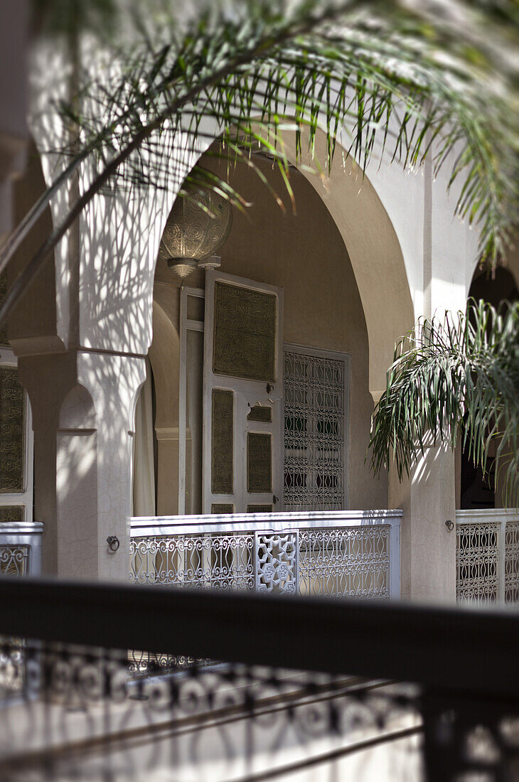 Arched gallery, Riad Anayela, Marrakech, Morocco