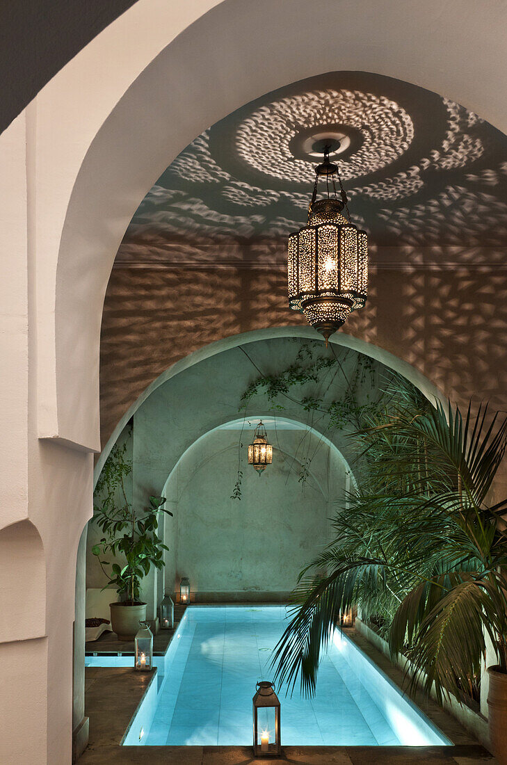 Pool im Hinterhof, El Fenn, Marrakesch, Marokko