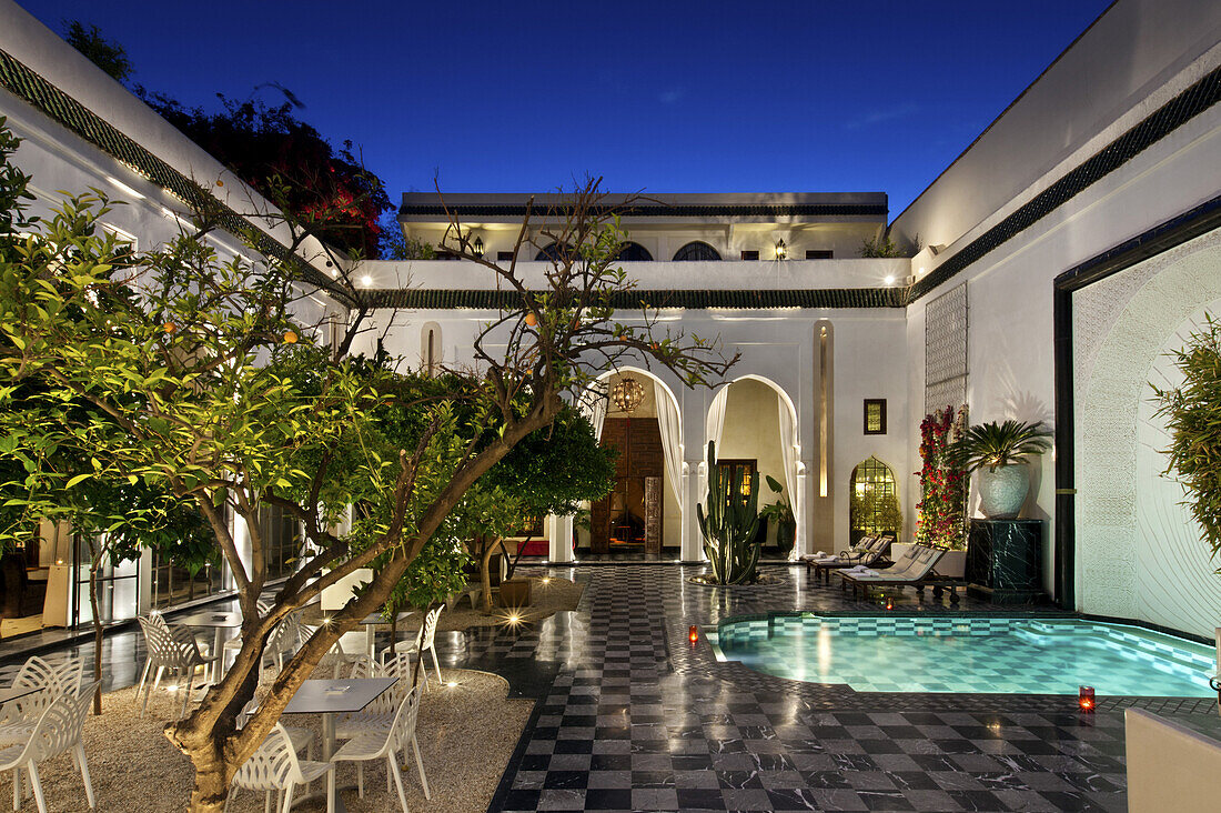 Innenhof mit Pool, Riad Lotus Privilege, Marrakesch, Marokko