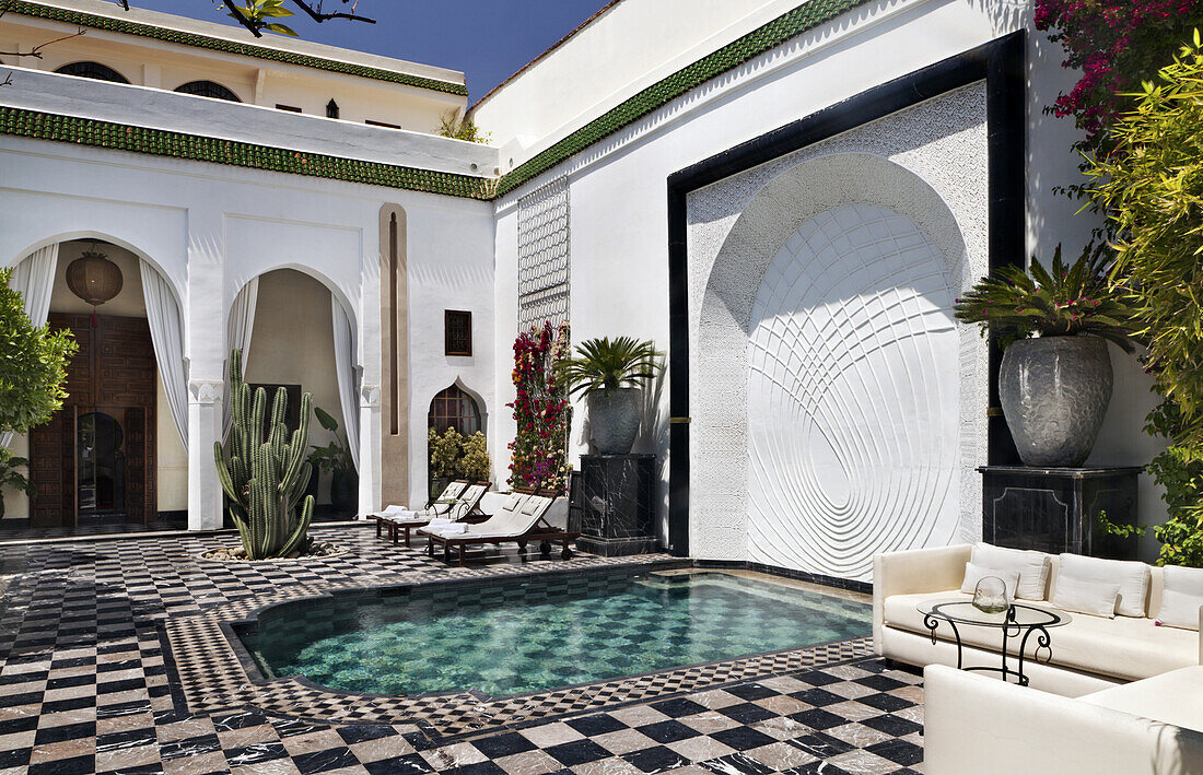 Innenhof mit Pool, Riad Lotus Privilege, Marrakesch, Marokko