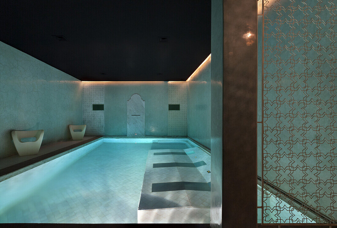 Spa indoor pool, Riad Nashira, Marrakech, Morocco