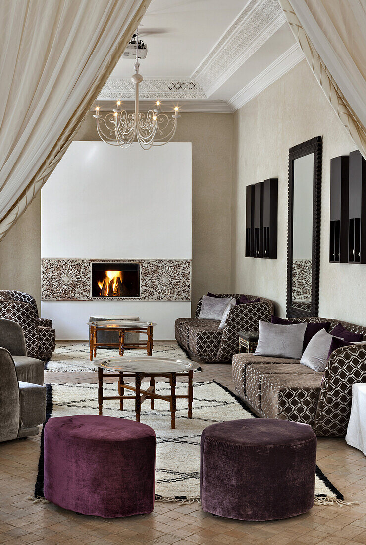 Salon, Riad Nashira, Marrakesch, Marokko