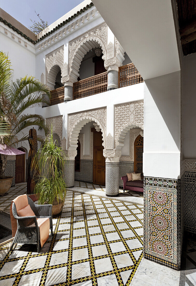 Innenhof, Riad Enija, Marrakesch, Marokko