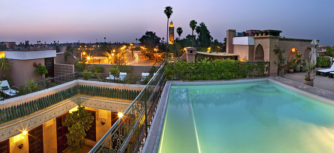 Rooftop swimming pool, Villa des Orangers, Marrakech, Morocco