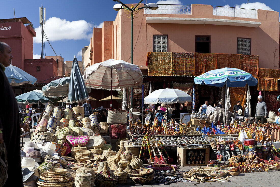 The straw market in the souks, Marrakech, Morocco