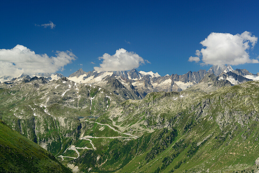 View to Bernese Alps, Furka Pass, Canton of Valais, Switzerland