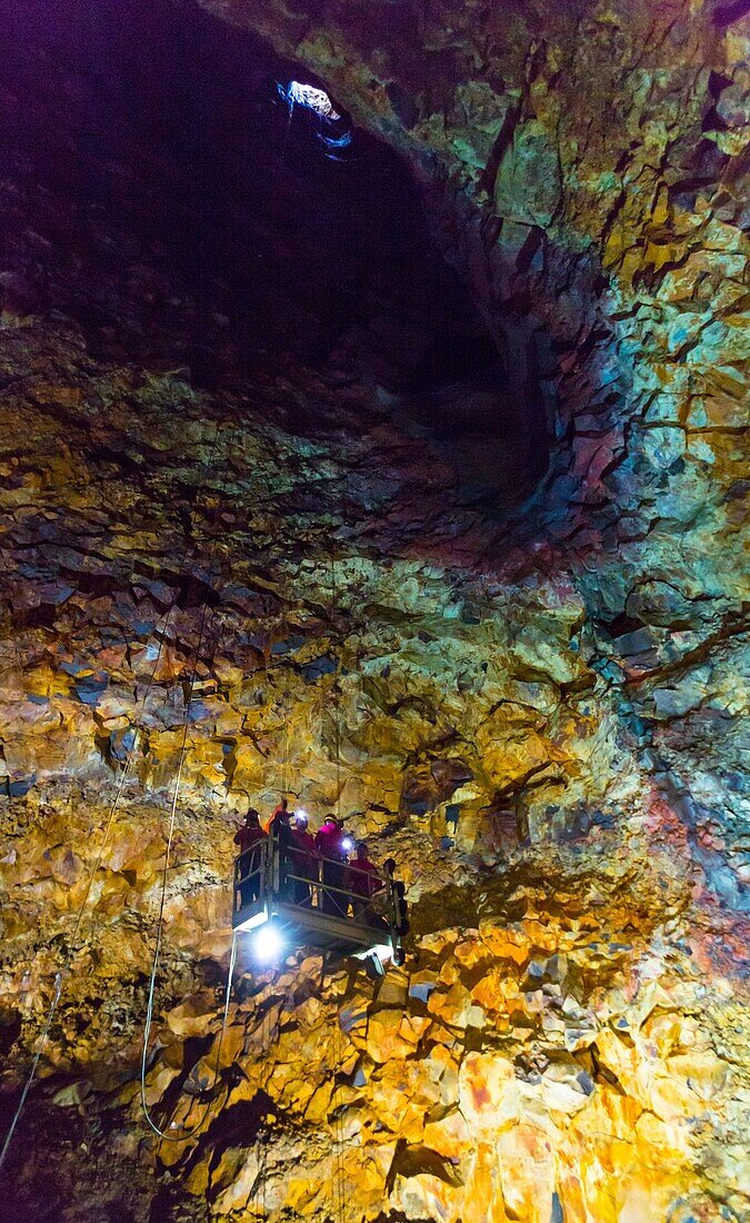 Inside the Thrihnukagigur volcano, Iceland, Europe.